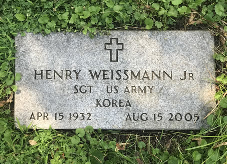 Henry Weissmann Jr Grave Marker